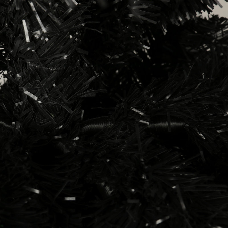 Arbre de Noël artificiel noir mince avec support en métal pliable