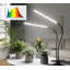 Lampe de culture à DEL à lumière blanche, à pince à spectre complet avec DEL bleues rouges pour plantes d'intérieur, gradateur et minuteur automatique optionnel