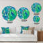 Bleu et vert, art liquide abstrait I - art mural moderne en métal-68858251