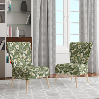 Chaise d'appoint rembourrée Green Floral