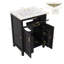Ensemble de meuble-lavabo moderne 48 po avec lavabo en céramique, meuble de rangement équipé d'un tiroir rabattable et de tablettes à deux niveaux-68489946