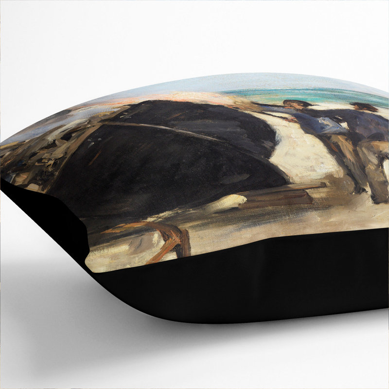 Square Cushion, Black, 55cm H x 55cm W x 20cm D