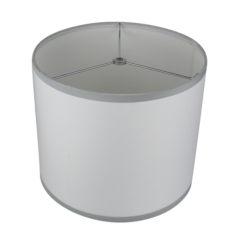 Abat-jour tambour (araignée), H 10 po x l 12 po x P 12 po, Blanc cassé avec bordure gris foncé