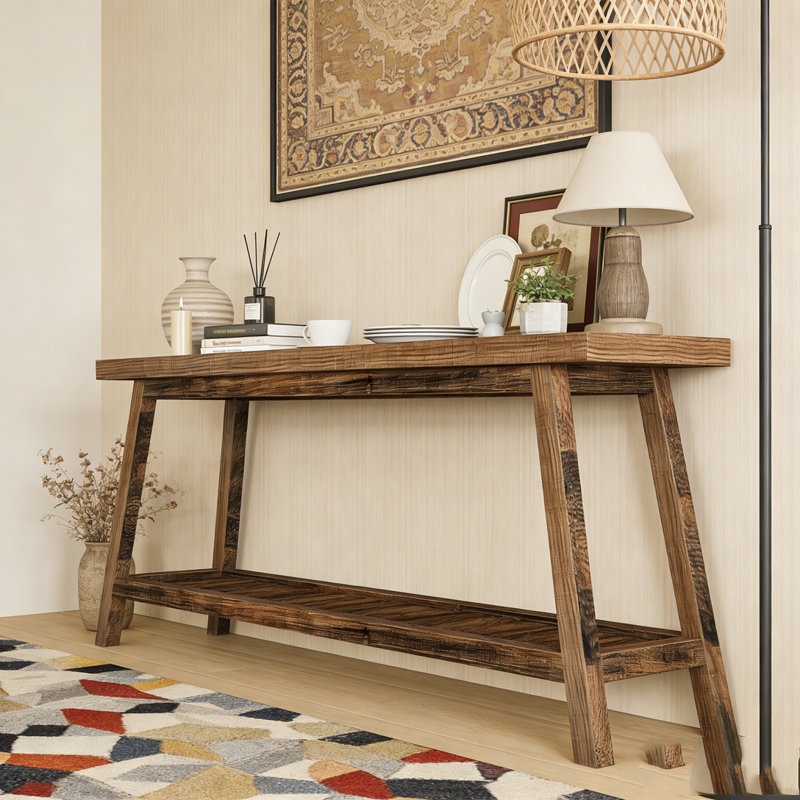 Table de canapé à 2 niveaux Farmhouse, Brun rustique