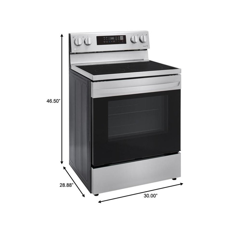 LG 6.3 cu ft. Smart Wi-Fi Enabled Fan Convection Electric Range with Air Fry & EasyClean®, Stainless Steel