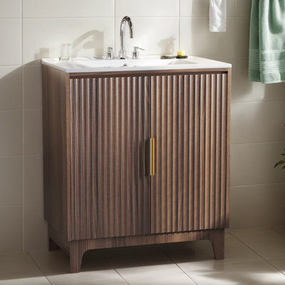 Tablette en U de meuble-lavabo 30 po avec comptoir en céramique