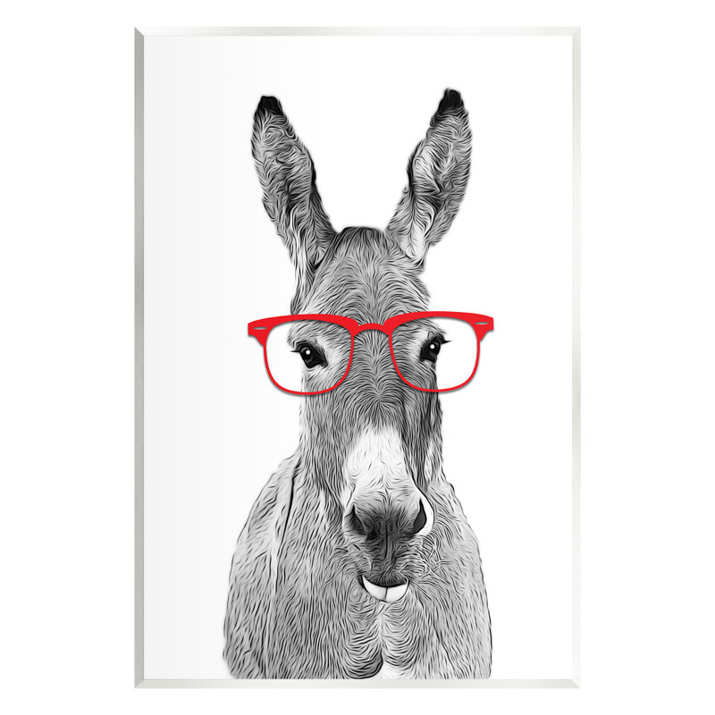 «Au-561-Giclée, âne en lunettes rouges, animal» par Annalisa Latella, impression, L 11 po x H 14 po x P 1,5 po