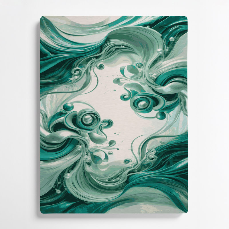 Art mural abstrait en métal vert 49, H 20 po x l 24 po