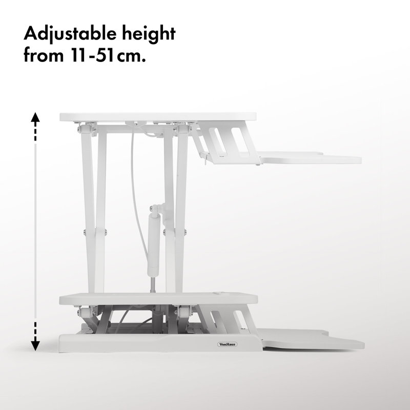 Adjustable Solid Wood Top Metal Base Standing Desk Converter