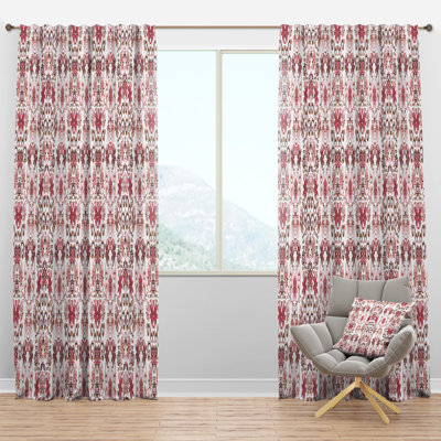 Ornamental Retro Pattern - Mid-Century Curtain - Velvet Room darkening - 1 panel