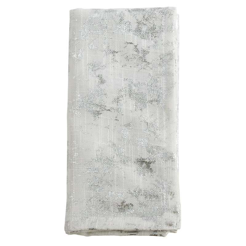 Sheldon Polyester Abstract Square Napkin, Silver