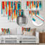 «Vertical Paints Drippings Red Blue Orange», reproduction d'art murale abstraite-1281434980-1281434982