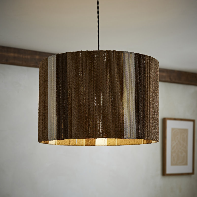 30 cm H Drum Pendant Shade ( Slip-On ) in Brown