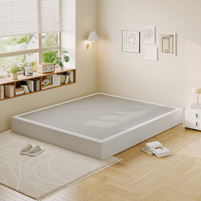 Sommier double 9 po pour lit double, capacité de 1500 lb, sommier à profil haut avec housse en tissu, base de lit en métal, assemblage facile, robuste