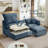 102" Chenille L-Shape Modular Sectional – Memory-Foam Cloud Seats, Movable Ottoman, DIY Bed or Chaise. No-Tool 30-Min Assembly-489805298