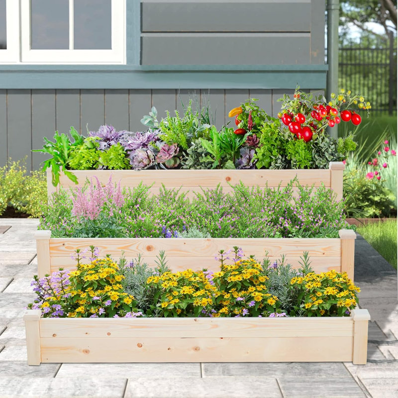 Lit de jardin surélevé en bois Mershon