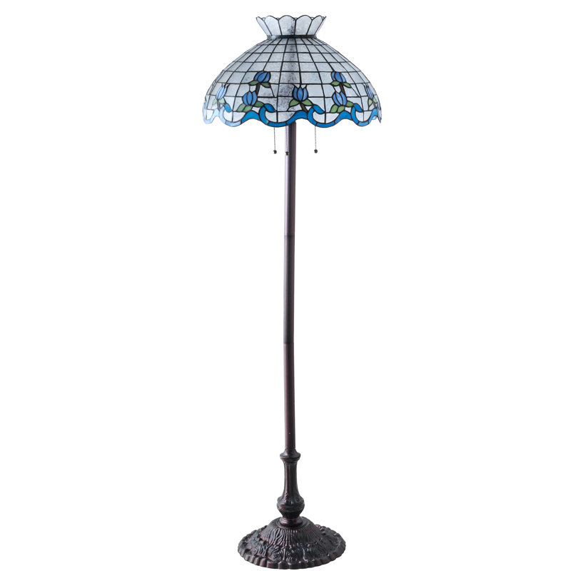Lampe sur pied 62 "haute rose, Gris / bleu ciel