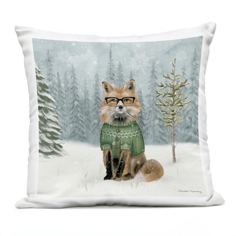 Coussin d'extérieur imprimé Christmas Critter Reindeer, par Danielle Murray