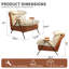 Fauteuil d'appoint moderne, fauteuil rembourré en chenille et cuir, structure en bois massif, confortable pour la lecture dans le salon, la chambre et le bureau, beige-216238417