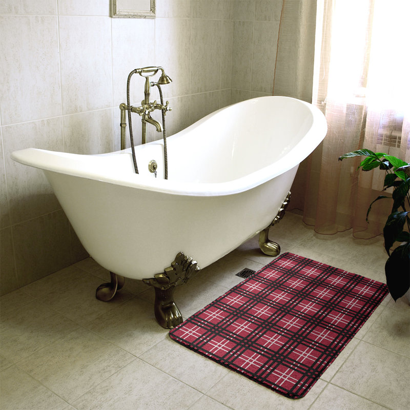 Tapis pour salle de bain Tampa Bay, l 21 po x L 34 po, Noir / Rose