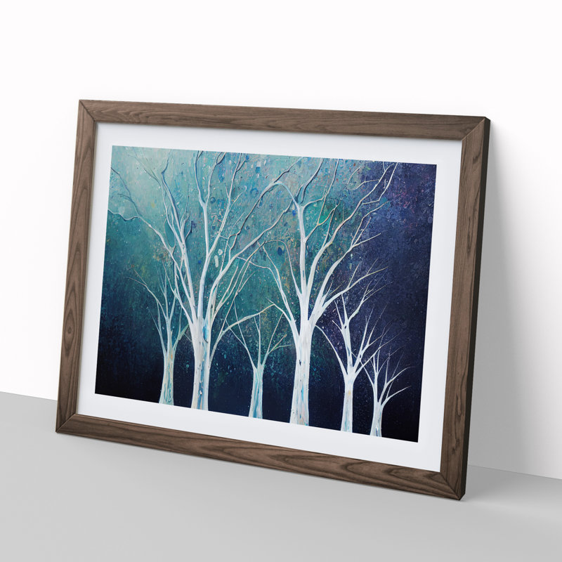 Expressive Trees Abstract - Single Picture Frame Print, 34cm H x 46cm W x 2cm D, Walnut