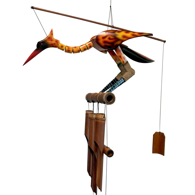 Eco-Friendly Bamboo and Coconut Wood Bobbing Head Wind Chime