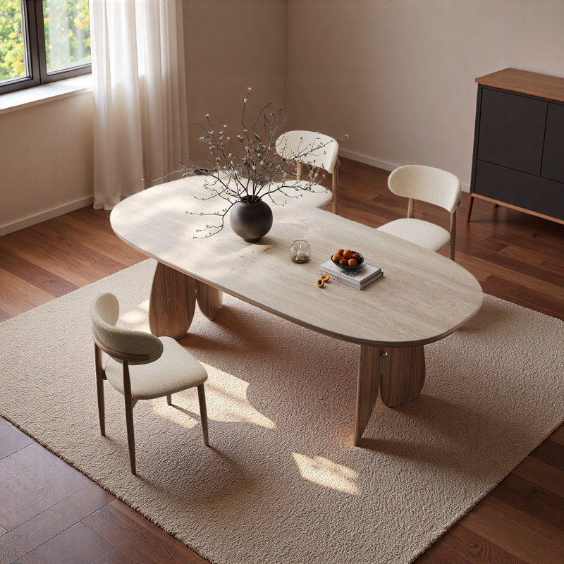 Table de salle à manger moderne en bois massif de style français, H 29,5 po x l 51,2 po x P 31,5 po