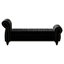Banc de chambre en velours noir pour rangement pratique - Méridienne de 64,5 po