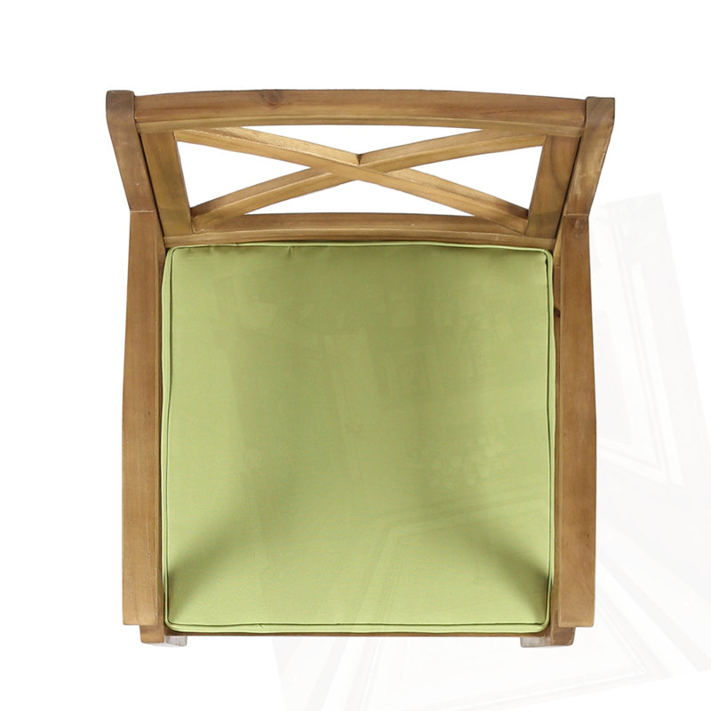 Set Of 2 Acacia Wood Patio Chair, Green