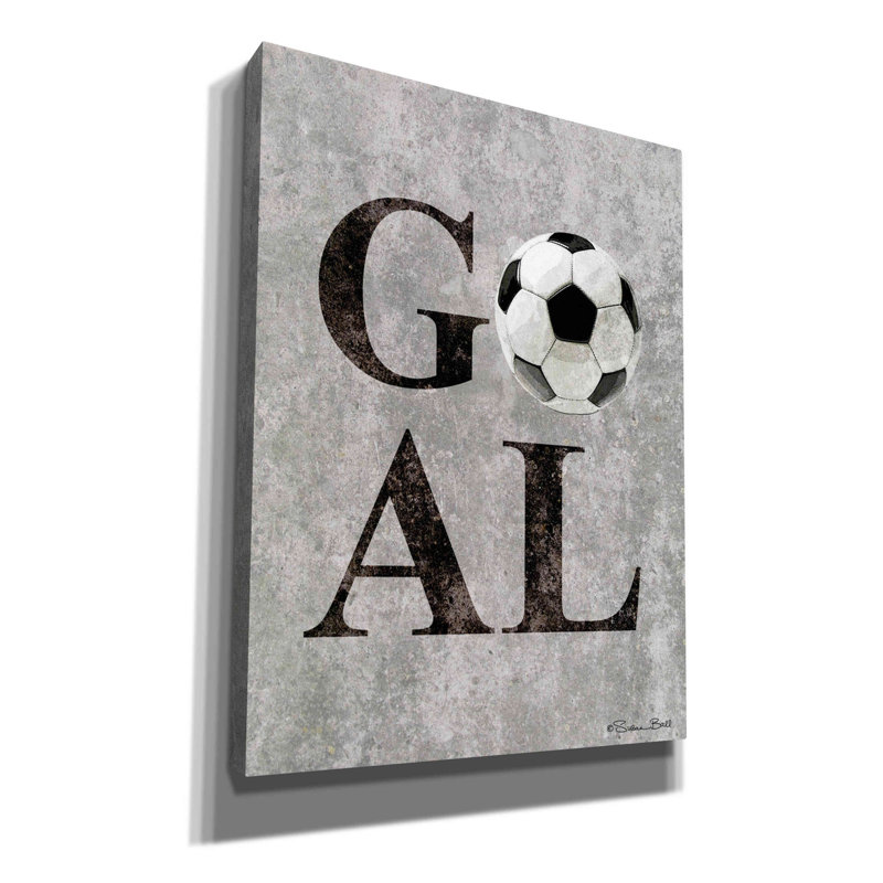 «Soccer GOAL» par Susan Ball, art mural sur toile, H 16 po x l 12 po x P 0,75 po