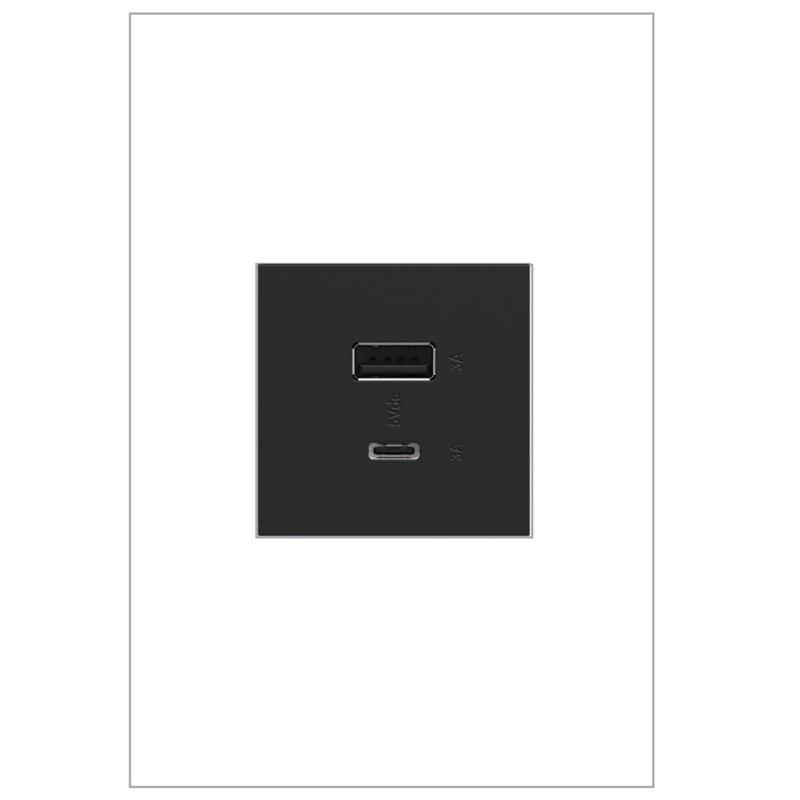 Prise de courant USB ultra rapide Adorne, Graphite