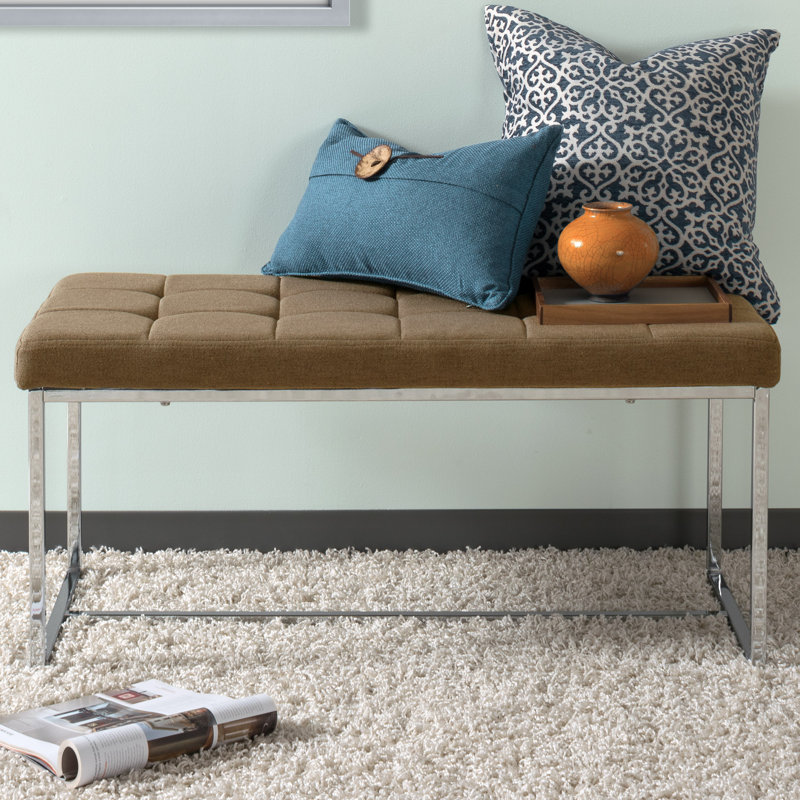 Montclare Polyester Blend Upholstered Bench, Brown