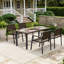 Ensemble repas de patio 5 pièces avec trou pour parasol-131298531-131298530
