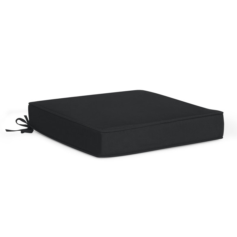 Outdoor Chair Cushion with Double Welt 20" x 19.5" x 4", Black