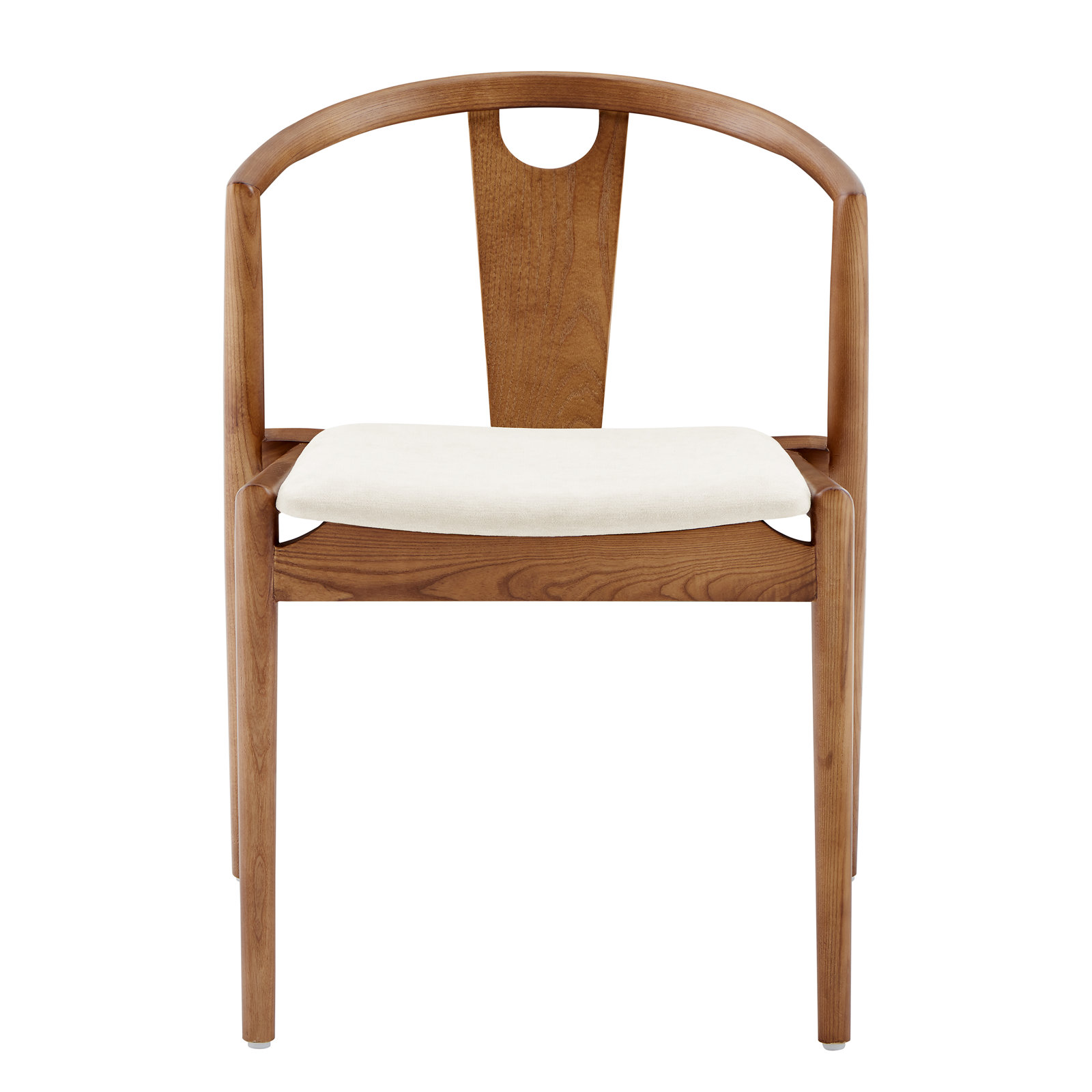 Ambra Dining Chair, Natural/Walnut Stained, 1