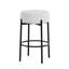Ensemble de 2 tabourets de bar, hauteur de comptoir 24 po, Sherpa sans dossier, structure en métal, îlot de cuisine, beige-972881133