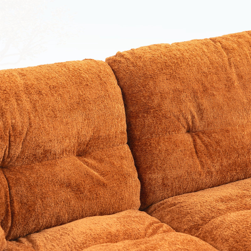 Canapé modulaire en chenille, Orange