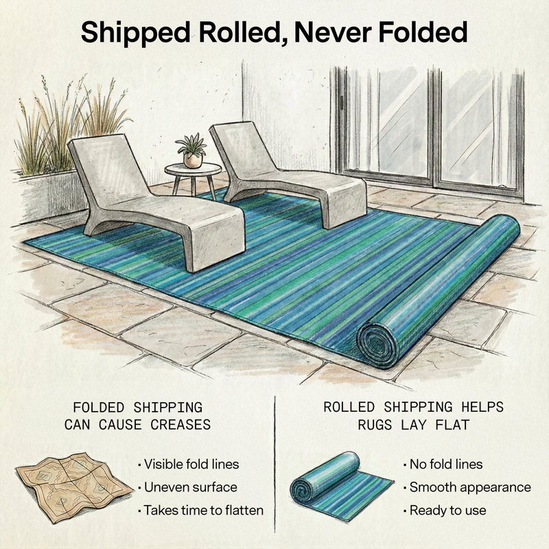 Tapis d'extérieur imperméable en plastique Amyree, Rectangulaire 8 pi x 10 pi, Cancun - turquoise et vert mousse