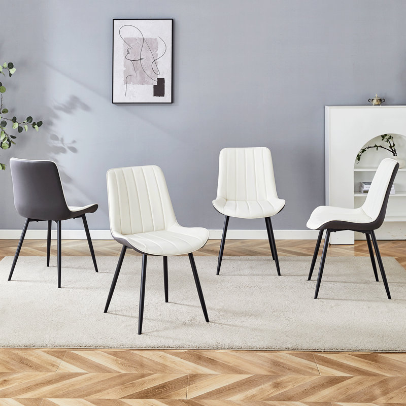 Ensemble de chaises de salle à manger à coussin allongé en polyuréthane - quatre pièces