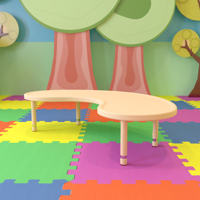 Table d'activité demi-lune en plastique pour enfants
