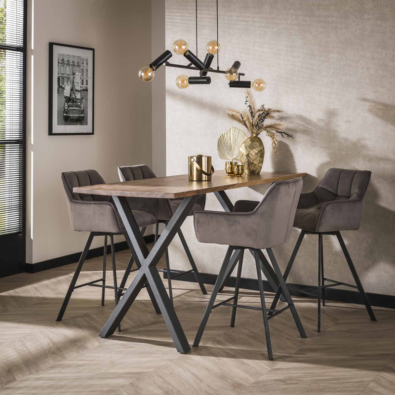 Kathy Counter Stool with Metal Frame, Anthracite