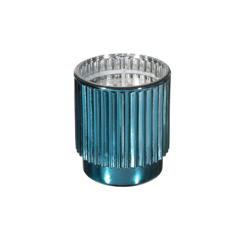 Bougie en pot parfumée nervurée, 4,6 oz