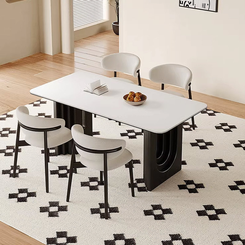 Table de salle à manger rectangulaire de style américain rétro, H 29,53 po x L 55,12 po x l 31,5 po