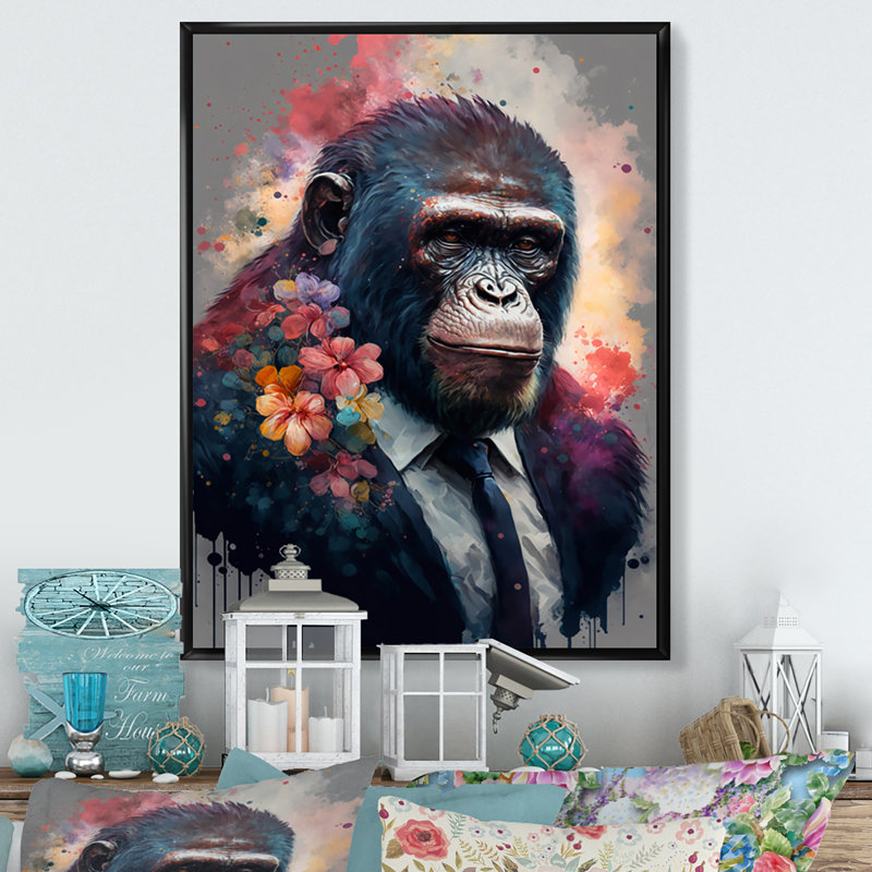Art floral mignon - image sur toile, H 40 po x l 30 po x P 1,5 po, Toile avec cadre flottant noir