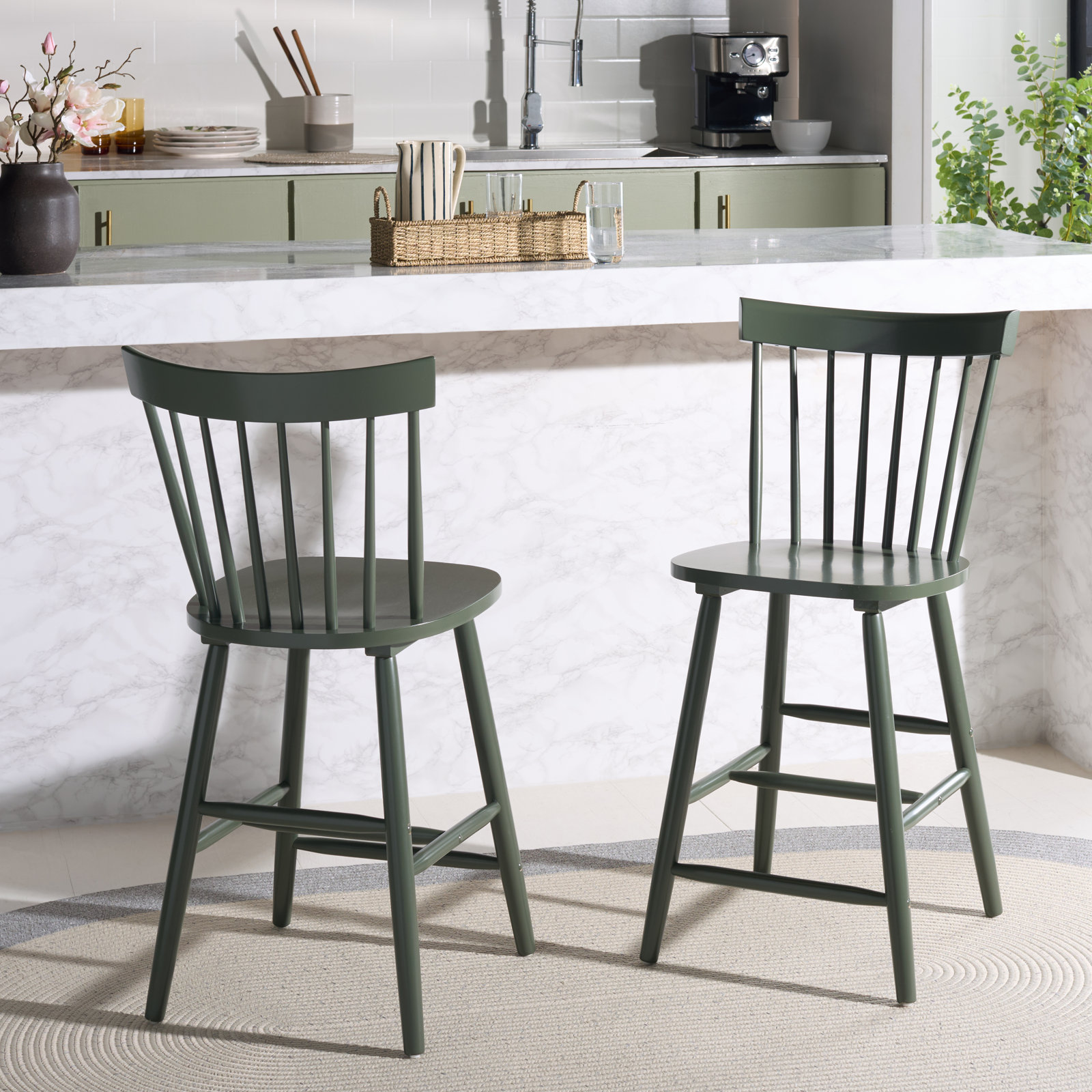 Stacee Bar and Counter Stool, Counter Stool (24" Seat Height), Dusty Green