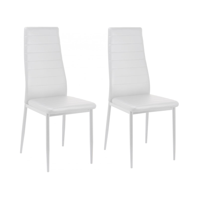 Ginnifer Upholstered Dining Chair, White, White