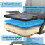 Ensemble de bureau d'ordinateur de coin 2 pièces et chaise de bureau ergonomique en filet, poste de travail de bureau en L avec tablettes de rangement et fauteuil de travail pivotant réglable avec roulettes, bureau d'écriture peu encombrant pour la chambre à coucher, les jeux et les petits bureaux-125372797