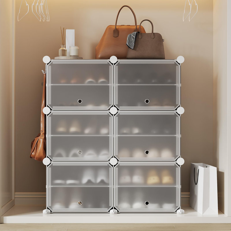 24 Pair Shoe Storage Cabinet, Grey