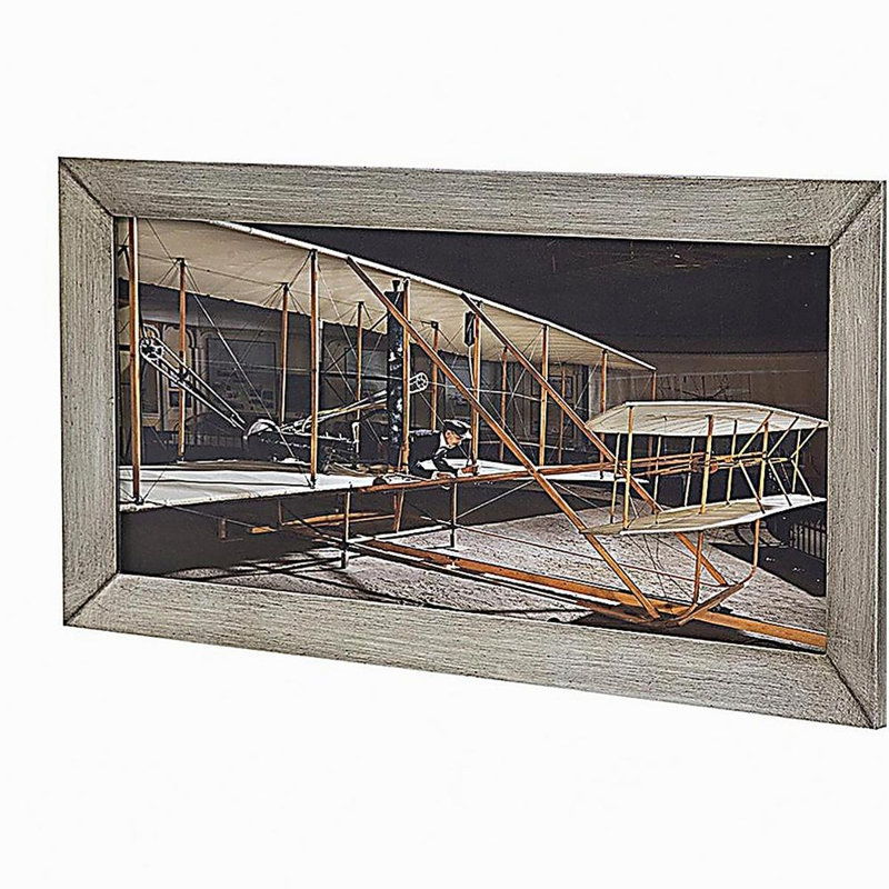 15.7x1.2x29.9" Flight Diptych Wall Art Traditional Plane Design, Multicolored
