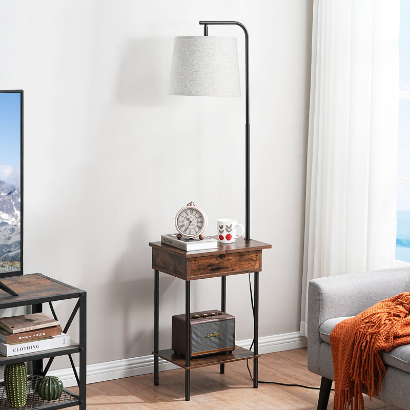 Rembert 62'' Wood Tray Table Floor Lamp